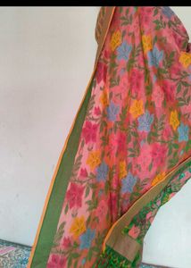 Floral chanderi silk suit