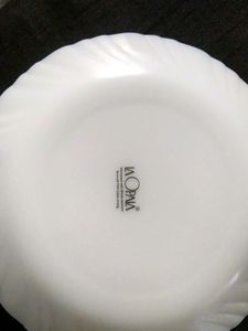 A White Beautiful Lush Green Print Glass Plates
