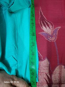 Elegant Teal Saree with Silver Weave