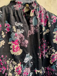 Black Floral Print Dress 💐🛒