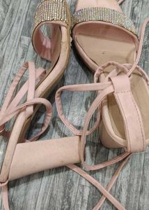 Elegant Pink Rhinestone Heels