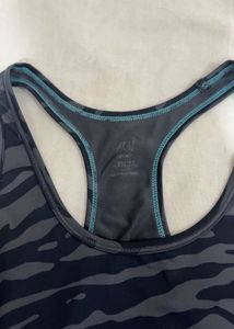 H&amp;M Zebra Print Athletic Black And Grey Tank Top