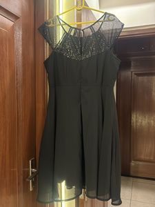 Elegant Black Sequin skater Dress