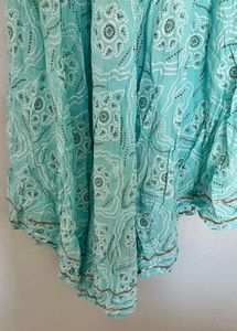 Teal Bandhani Print Kurta