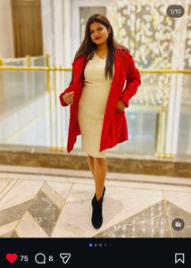 Ribbed V-Neck Midi Dress