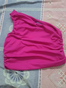 Vibrant Pink One-Shoulder Top