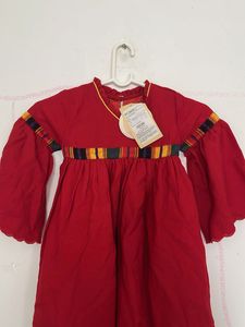 Red Embroidered Baby Girl Dress