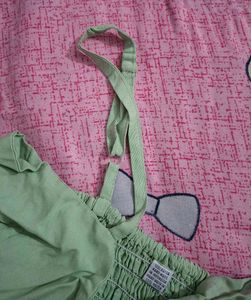 Light Green Tie-Front Crop Top