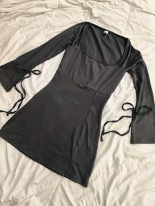 Black Bell Sleeve Mini Dress