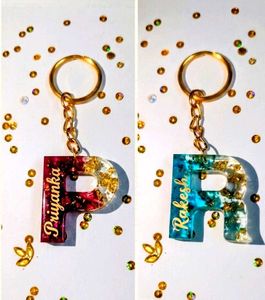Custom Initial Resin Keychain