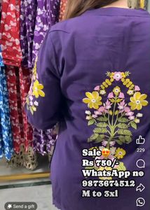 Embroidered Purple Kurta