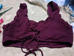 14.Burgundy Crop Top