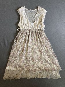 Vintage Polka-Floral Mini Dress