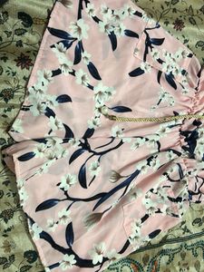 Pink Floral Print Romper