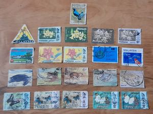 Set Of 21 Malaysian Stamps