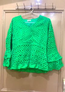 Bright Green Embroidered top
