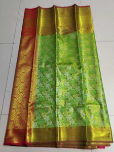 Tissue Green golden Silk Saree