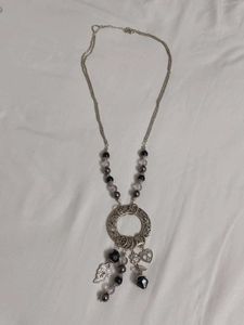 Silver Tone Necklace &amp; Earrings