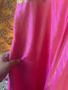 Vibrant Yellow &amp; Pink Lehenga Choli Set