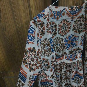 Boho Print Open Front Kimono