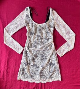 Zara White Net Lace Mini Dress
