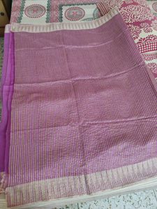 Beautiful Purple Saree with Golden Border