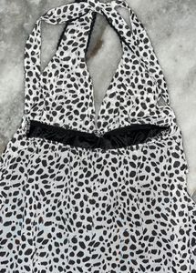 Spotted Halter Mini Dress
