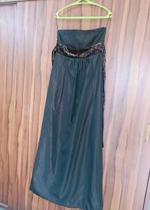 Imported Black Gown With Brown Shining
