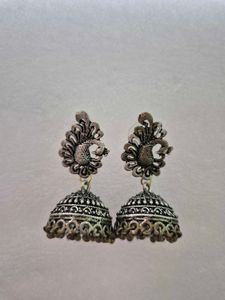 Customized Antique Peacock Jhumka Earrings-Unused