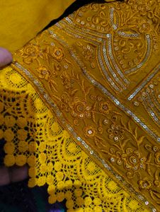 Embellished Mustard Kurta Set