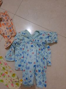 Baby Cotton Night Suit 3 Pairs