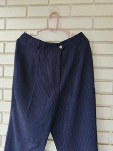 Elegant Navy Wide-Leg Pants with one defect