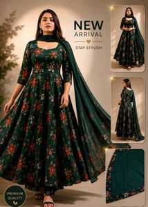 Green Floral Print Kurta Set