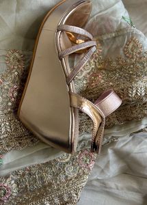 Rose Gold Wedge Heels - Brand New