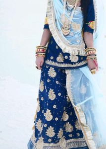 Exquisite Blue Rajputi poshak.