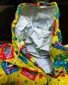 Vibrant Yellow Cartoon Print - Raincoat cheapest