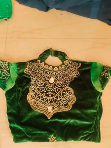 Green Lehanga Stone Work With Blouse And Dupatta