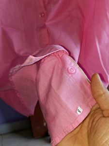 Oversized Baby pink cotton shirt