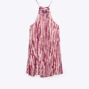 Zara Limited Edition Beaded Tie&amp;dye Mini Dress