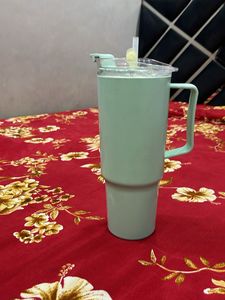 Mint Green Tumbler with Lid and Straw