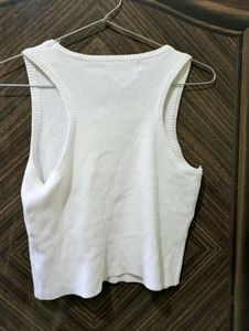 White Ribbed Tank Top