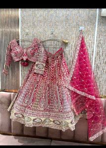 Red Embroidered Lehenga Choli Set