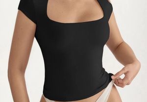 Chic Black Square Neck Top