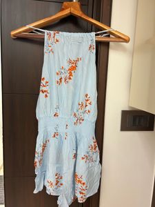 Baby Blue Floral Romper