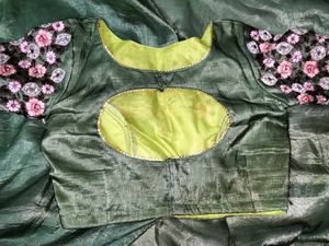 Designer Green Embellished Saree