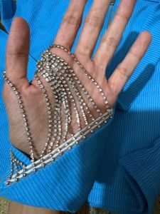 Ribbed Blue Party Top Urbanic