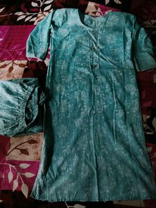 Beautiful Blue Printed Kurta Set with Dupatta