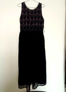 Elegant Black Beaded Midi Dress