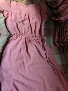 Chic Pink Ruffle Sleeve Mini Dress