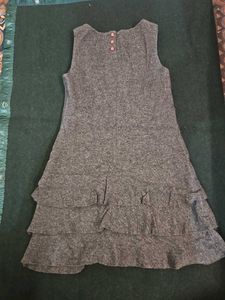 Chic Grey Ruffle Dress